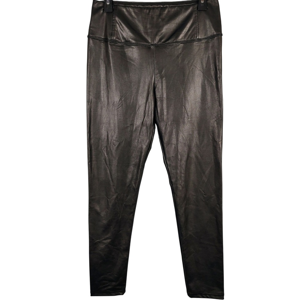 Bagatelle Womens L Faux Leather High Waisted Leggings Black Edgy Streetwear